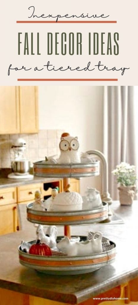 Inexpensive Fall Decor Ideas for Tiered Tray