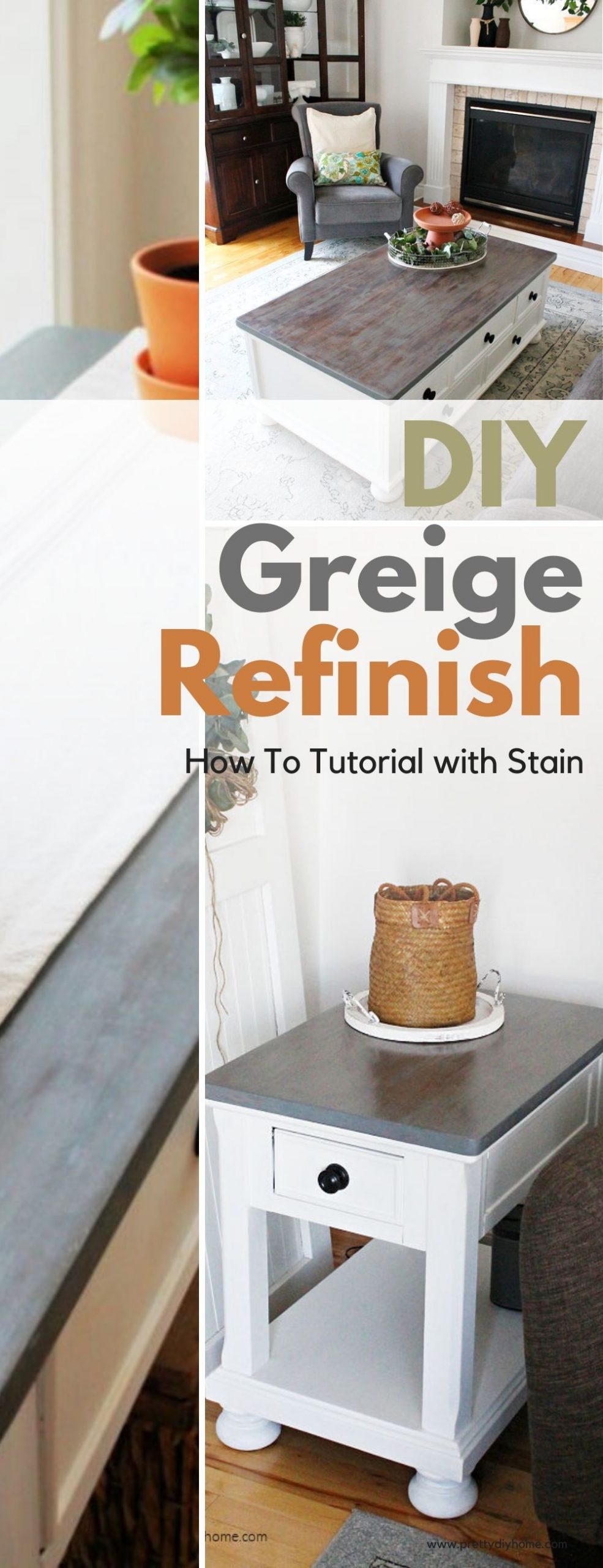 How To Refinish Veneer Furniture With Stain And Paint Pretty DIY Home