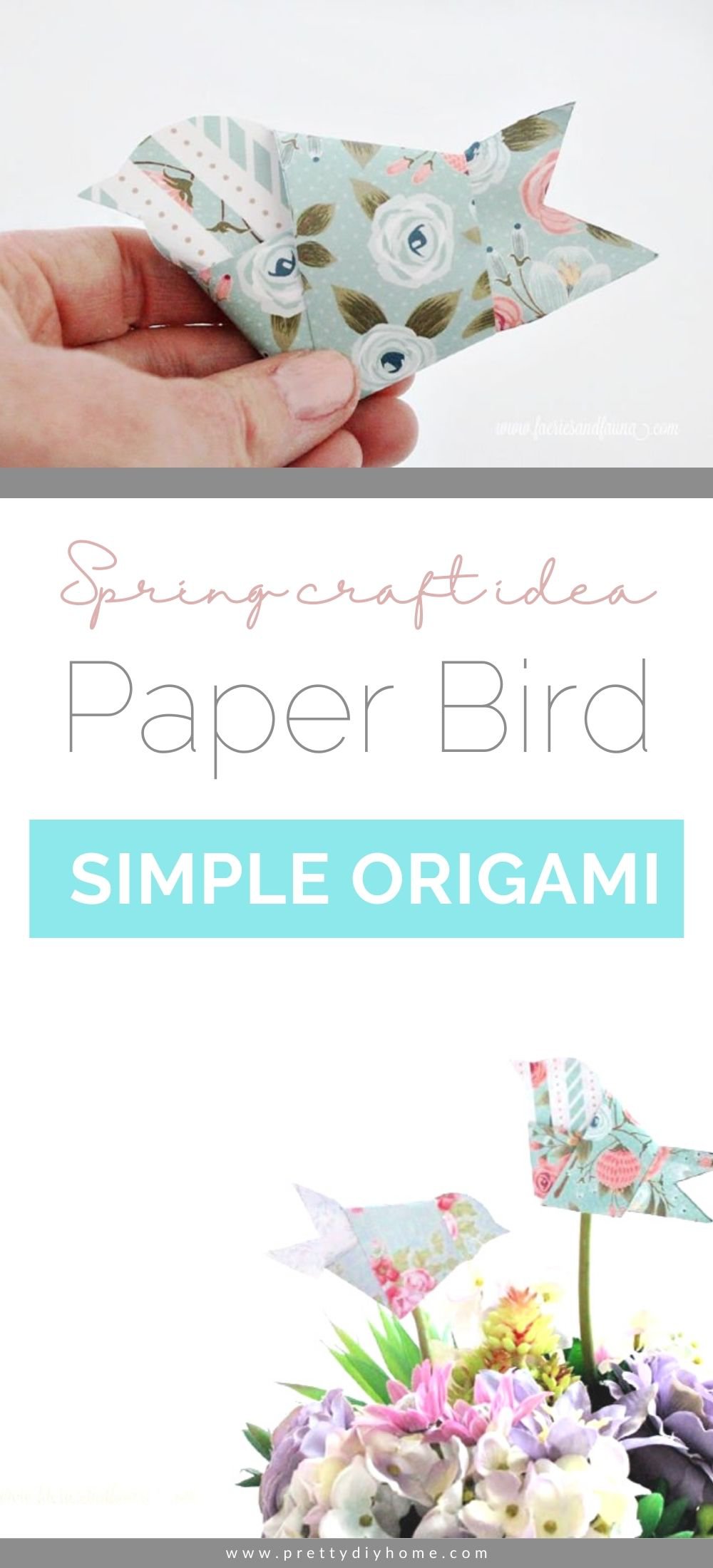 The Cutest and Easiest Origami Birds and Spring Flower Arrangement