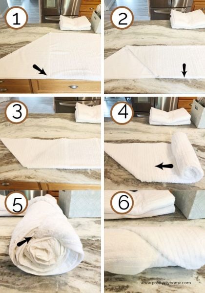 How to Roll Towels to Save Space and Organize - Pretty DIY Home