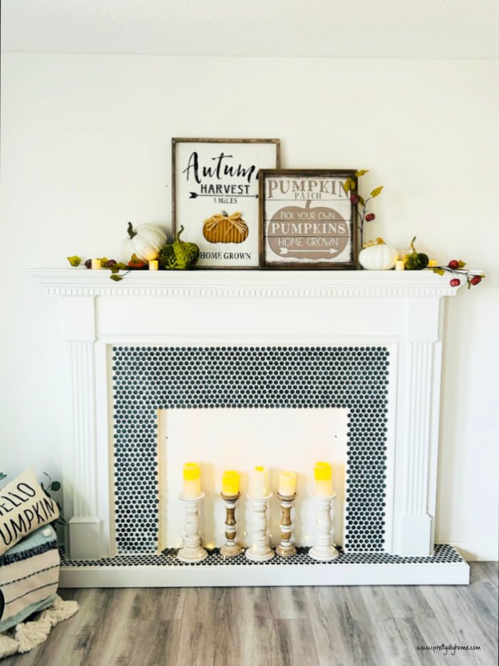 A fake fireplace and mantel for the livingroom