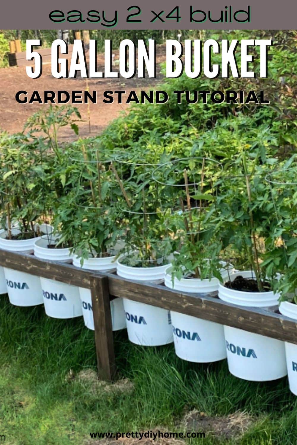 How To Build A Bucket Garden Stand Pretty DIY Home