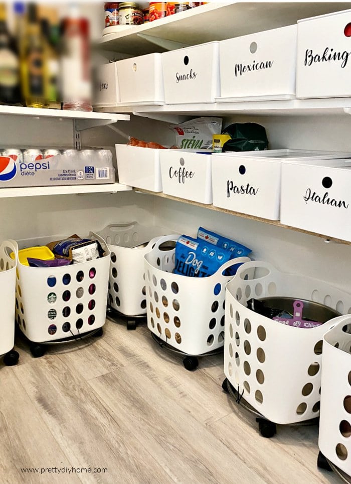 A: Every single pantry needs to have some form of a basket or bin