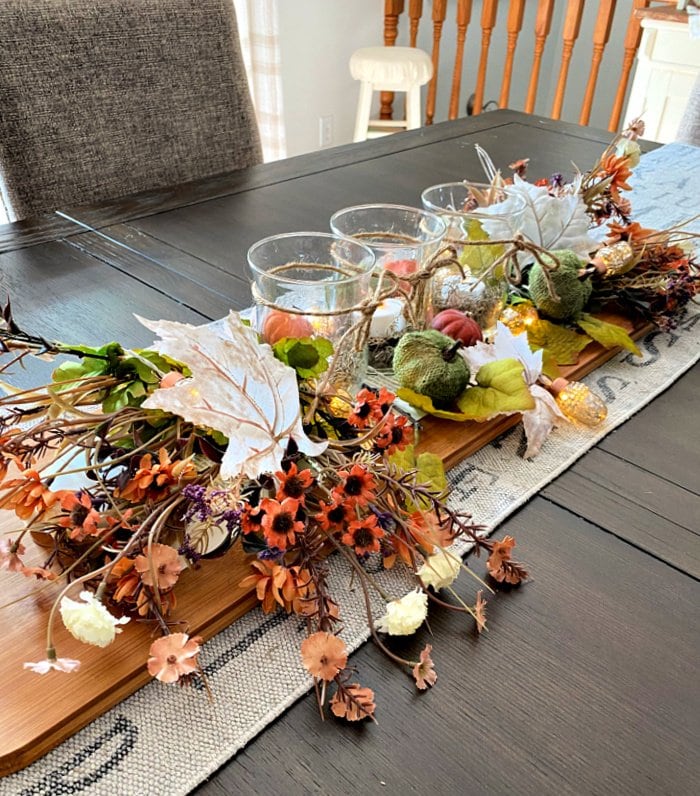 DIY Fall Themed Centerpiece with Lights