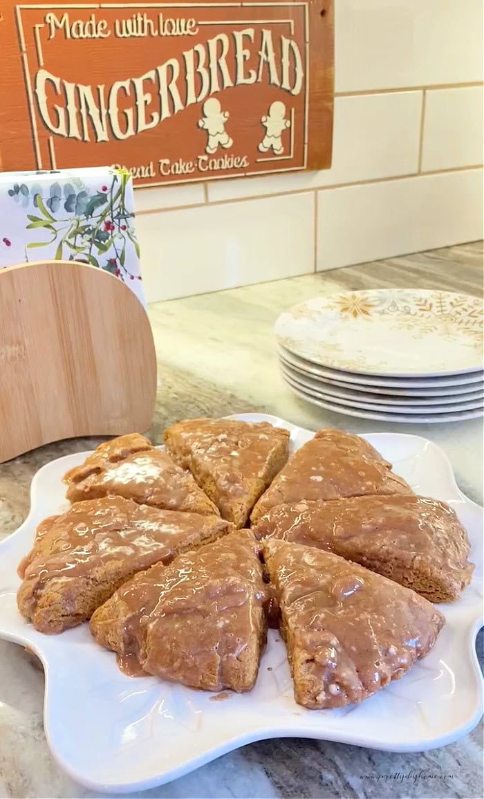 Gingerbread Scones Recipe with Easy Cinnamon Glaze