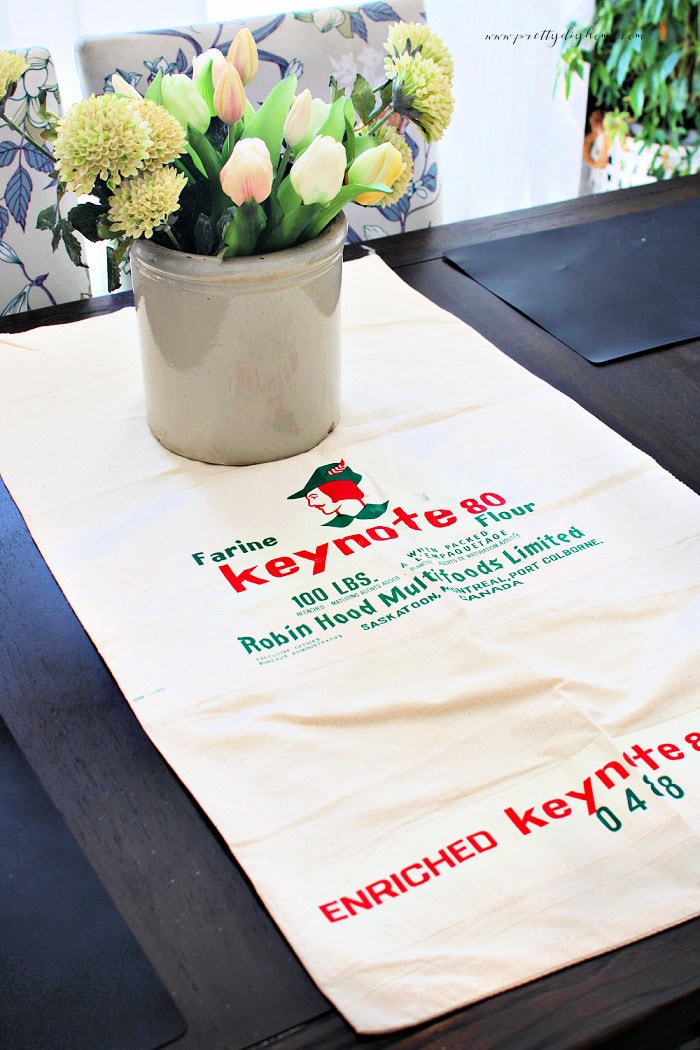 Decorating With Vintage Flour Sacks Without Cutting Them