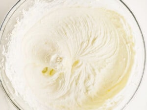 Cream cheese and whipped cream filling for Oreo Icebox Cake.